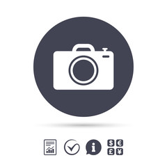 Photo camera sign icon. Photo symbol.