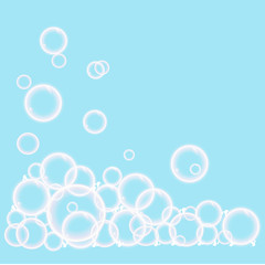Foam on a blue background. Can be used as a separate design element.