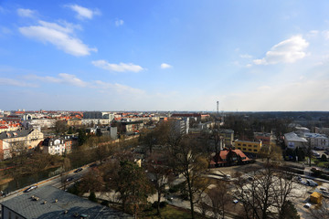 Panorama miasta Opole, widok z wieży Piastowskiej.