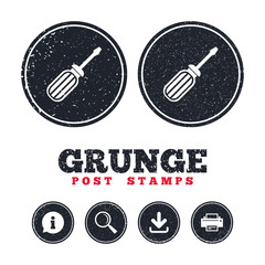 Screwdriver tool sign icon. Fix it symbol.