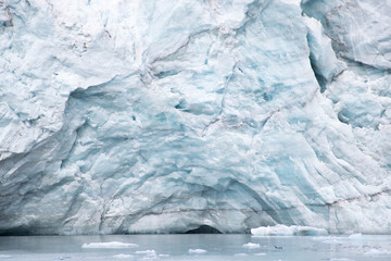 Glacier meeting the ocean at Svalbard in Norway