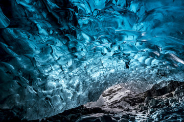 Glacial cave interior