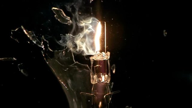 Halogen Light Bulb Filament Exploding Super Slow Motion