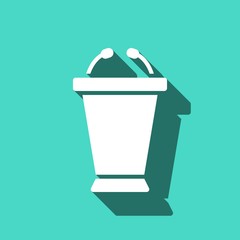 lectern with microphone icon stock vector illustration flat design