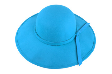 Pretty hat with bow isolated on white background