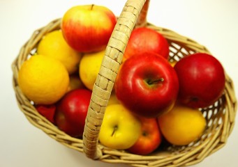 apples in a wicker basket