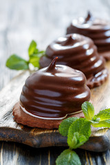 Chocolate cakes with souffle.