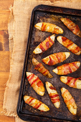 Bacon Wrapped Potatoes. Selective focus.