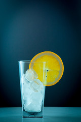 Orange juice and slices of orange fruit