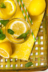 Lemonade Lemon Drink. Selective focus.