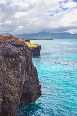 nature travel landscape ocean cliffs atlantic explore the world turquoise water high cliff rock vacation. Samana, Dominican Republic