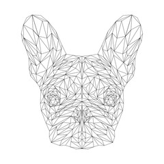 French bulldog dog animal low poly design. Triangle vector illustration.