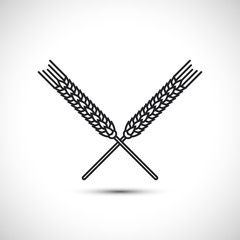 Wheat logo Wheat icon vector illustration food symbol Flat black wheat sign