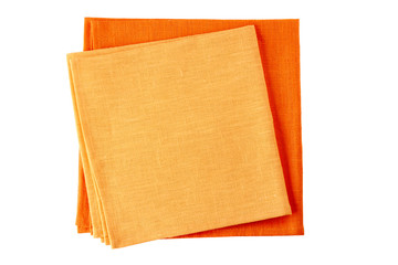 Two colorful textile napkins on white