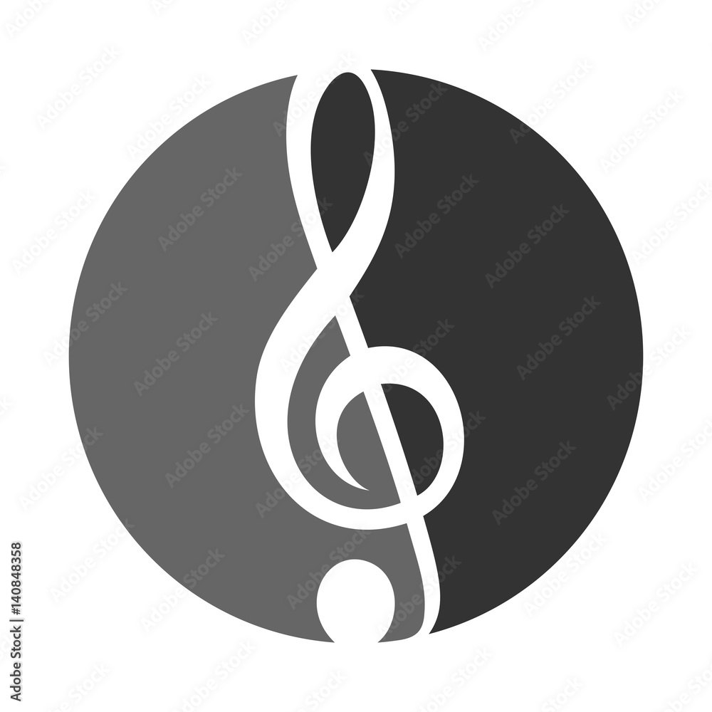 Poster key note music logo vector.