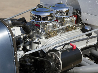 Restored hot rod engine.