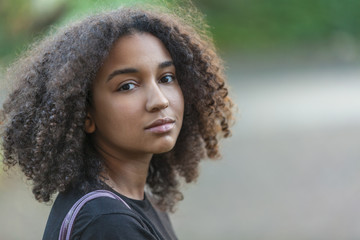 Beautiful Mixed Race African American Girl Teenager - Powered by Adobe