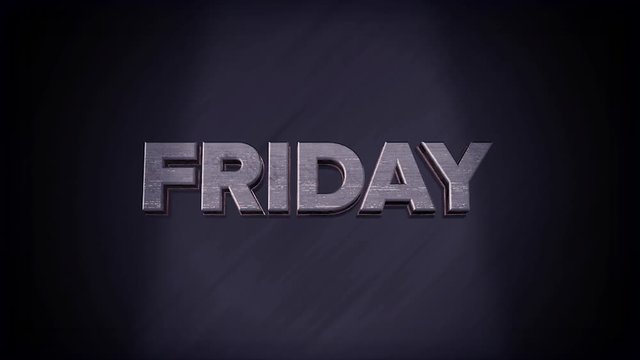 Motion Graphics 3D Animated Movie Text -Friday