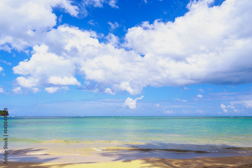 Wall mural Amazing seascape. Horizon Just bright blue sea and sky