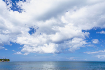 Amazing seascape. Horizon Just bright blue sea and sky