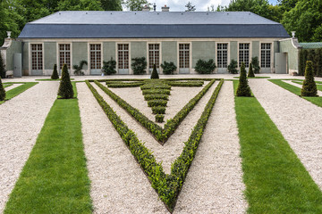Park in famous Chateau de Chantilly. Oise, Picardie, France.