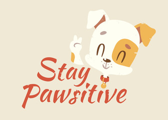 Vector positive dog cartoon illustration