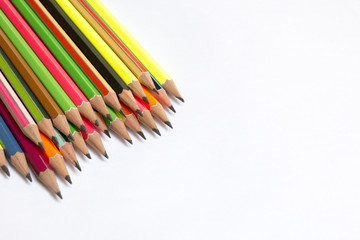 group of pencil on white ,isolated on white