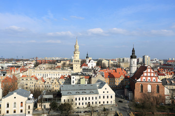 Naklejka na ściany i meble Opole stolica Polskiej piosenki, panorama miasta.