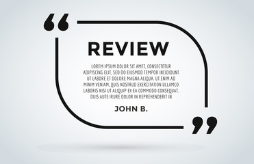 Website review quote citation blank template vector icon comment customer circle paper information text chat citing description dialog discussion - obrazy, fototapety, plakaty