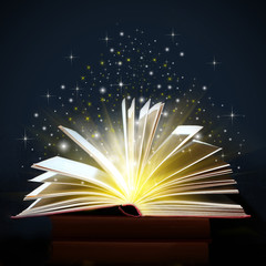  lights and sparkles from an open book