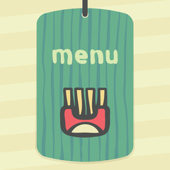 Vector outline wrap with fried potato sticks icon. Modern logo and pictogram.