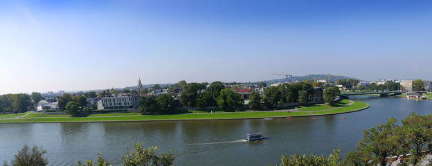 The River Vistula that runs through Krakow in Poland