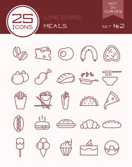 Line icons meals set №2