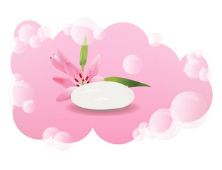 Soap with aroma of lilies