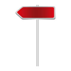 metallic red direction board road signs vector illustration