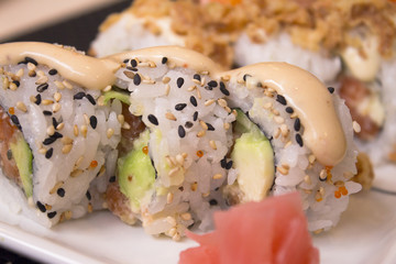 Raw food ready to eat sushi
