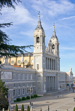 Santa Maria la Real de La Almudena cathedral in Madrid, Spain