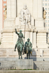 Monument to Miguel de Cervantes Saavedra in Madrid, Spain
