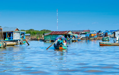 Fototapeta na wymiar Rural Floating Village Cambodia