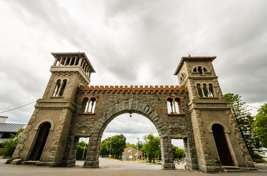 Historic old archway in the city of Tandil, Argentina