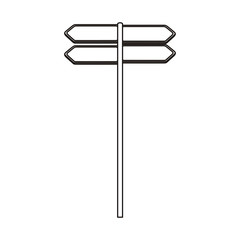 silhouette metallic multidirection road signs set vector illustration