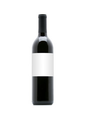 Red Wine on White Background with Blank Label