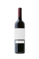 Red Wine on White Background with Blank Label