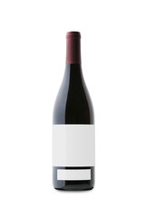 Red Wine on White Background with Blank Label