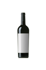 Red Wine on White Background with Blank Label