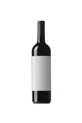 Red Wine on White Background with Blank Label