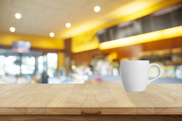 Coffee cup in coffee shop