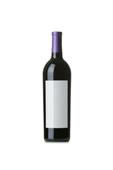 Red Wine on White Background with Blank Label