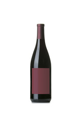 Red Wine on White Background with Blank Label