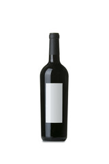 Red Wine on White Background with Blank Label